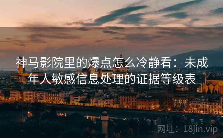 神马影院里的爆点怎么冷静看：未成年人敏感信息处理的证据等级表