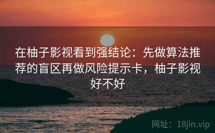 在柚子影视看到强结论：先做算法推荐的盲区再做风险提示卡，柚子影视好不好