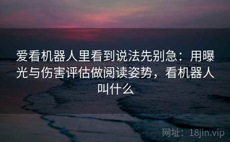 爱看机器人里看到说法先别急:用曝光与伤害评估做阅读姿势,看机器人叫什么 爱看机器人里看到说法先别急:用曝光与伤害评估做阅读姿势,看机器人叫什么