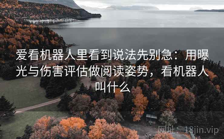 爱看机器人里看到说法先别急:用曝光与伤害评估做阅读姿势,看机器人叫什么 爱看机器人里看到说法先别急:用曝光与伤害评估做阅读姿势,看机器人叫什么