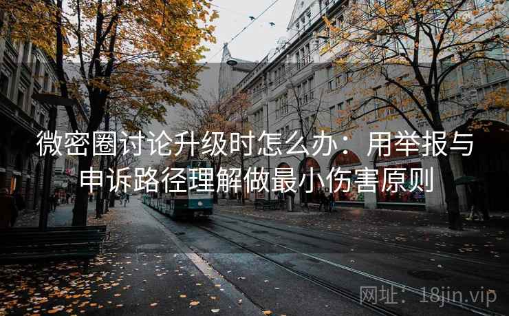 微密圈讨论升级时怎么办：用举报与申诉路径理解做最小伤害原则